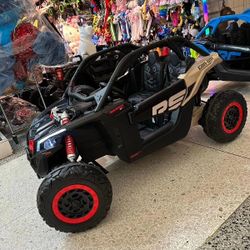 Canam maverick can-am Parental remote control carro de niño kid car  leather seats EVA tires 24volts and 48volts screen for videos Bluetooth availa