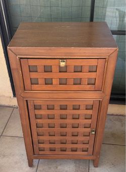 Pier 1 Imports Small Wood Storage Cabinet – Rustic Accent Cabinet