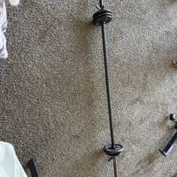 Weightlifting Rod And Weights