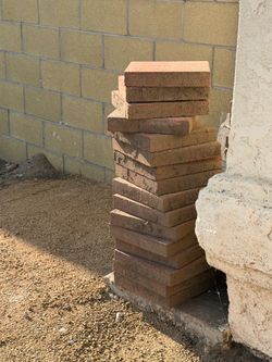 45 red square step stones