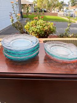 Vintage dessert plates multi colored