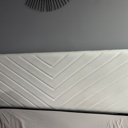 Upholstered queen headboard and bed frame 