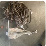 6 pound anchor and 100ft rope