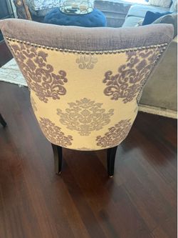 4 Grey Chenille Dining chairs