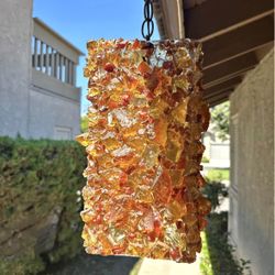 RARE MCM 1960s Rock Candy Spaghetti Rectangular Swag Lamp