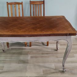 Superb Vintage French Extending Dining Table Louis XV revival, Painted