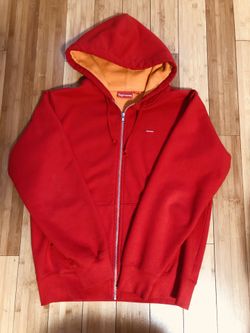 Supreme Contrast Zip-Up Hoodie Red, Medium