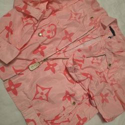 New Pink LV Wind Jacket Sz M