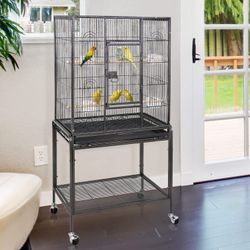 Large Parrot Bird Flight Cage With Removable Rolling Stand 