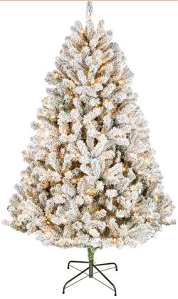 Pre-Lit Flocked Artificial Christmas Tree