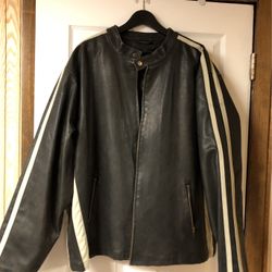 Men’s leather jacket brown and beige