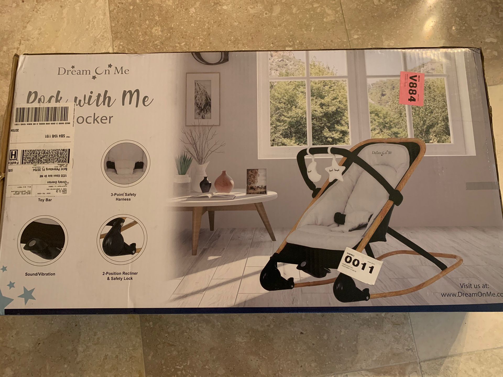 Dream On Me Rock With Me 2-in-1 Infant Rocker And Stationary Seat