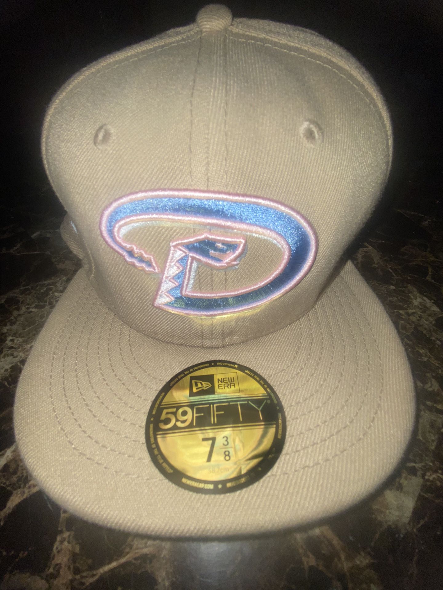 Arizona Diamondbacks New Era 2001 World Series Sky Blue Undervisor 59FIFTY Fitted Hat - Tan Size: 7 3/8