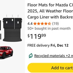 NEW / NUEVO! Mazda CX-30 2020-2025, All Weather car Mats Trunk Cargo Liner with Backrest Protector