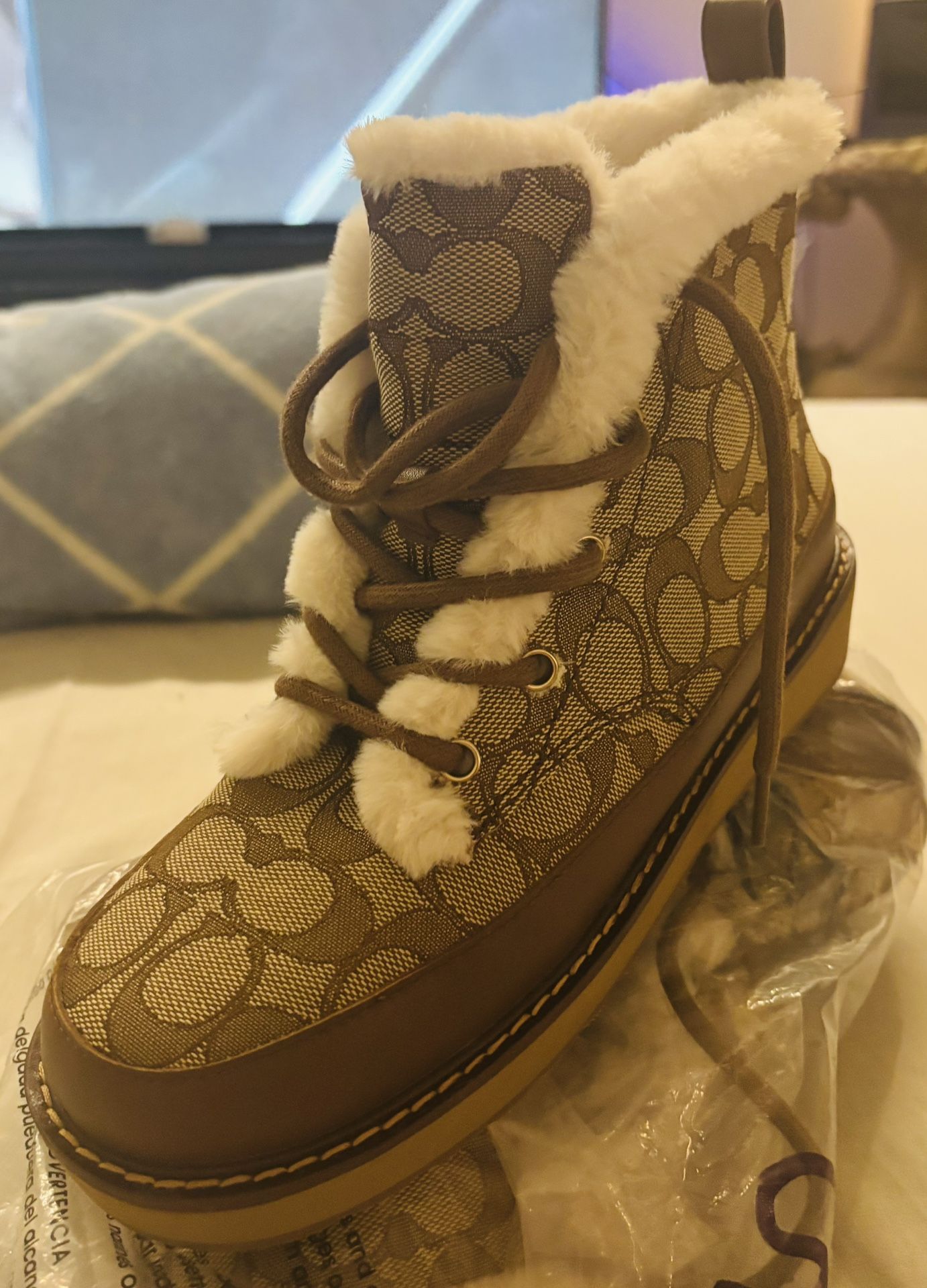 Ankle Coach Boots Brown Sz 6 Authentic