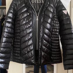 Guess Puffer Jacket With Hoodie Great Condition