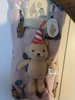 Winnie the Pooh Birthday Plush and Blanket Set