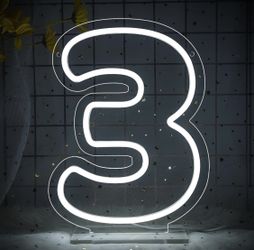 NEW NUMBER 3 NEÓN SIGN/ Party LED