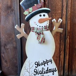 Christmas “Happy Holidays” Snowman Greeter Sign
