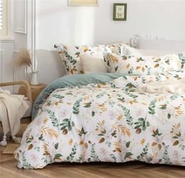 Green & Yellow Floral Duvet Cover Set