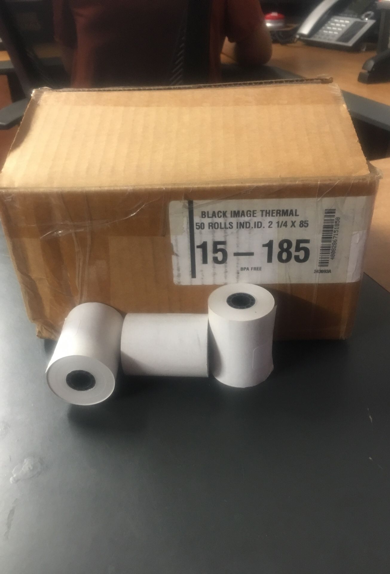 Thermal Roll Black Image Paper 2 1/4 x85