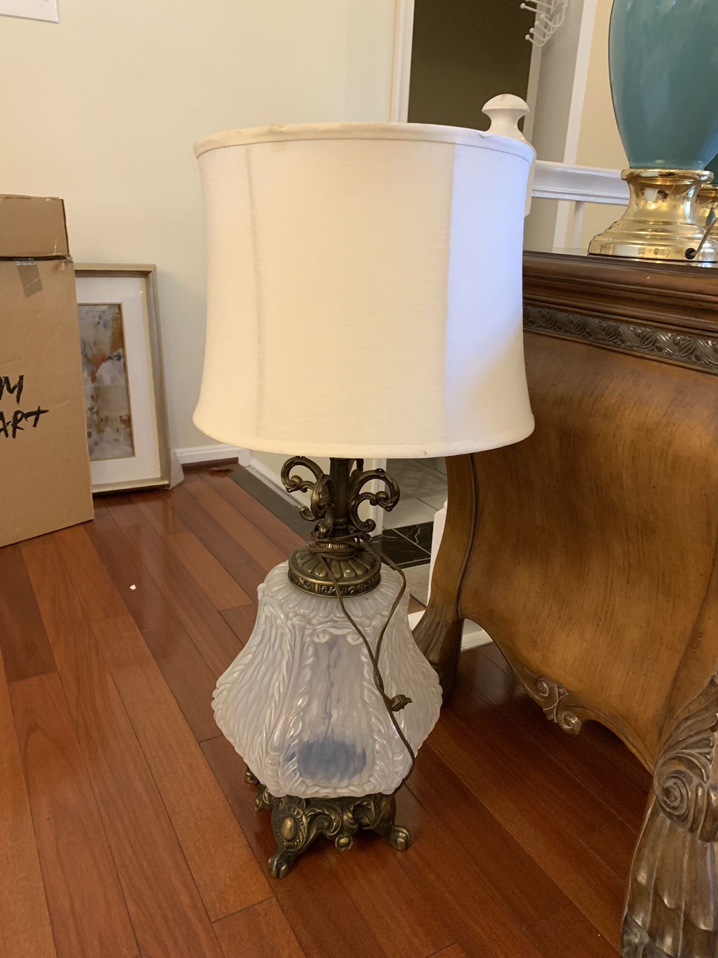 Antique brass lamp $35