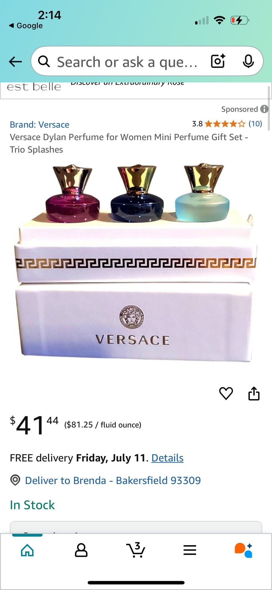 Versace Dylan Perfume for Women Mini Perfume Gift Set - Trio Splashes