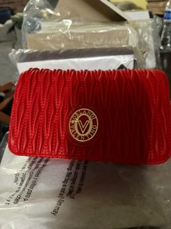 Mario Valentino Orlandi Red Quilted Clutch Bag