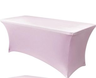 Obstal 6ft Stretch Spandex Table Cover For Standard Folding Tables - 1 Pack Universal Rectangular Fitted Tablecloth Protector For Wedding, Banquet And