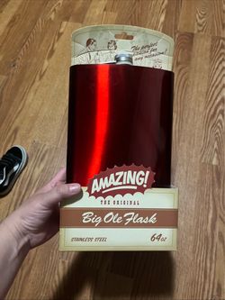 Wembley Amazing! The Original Big Ole Flask 64oz Stainless Steel red