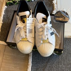 Adidas BAPE Superstar 80s, White/black. GZ 8980. Size 4.5 US -