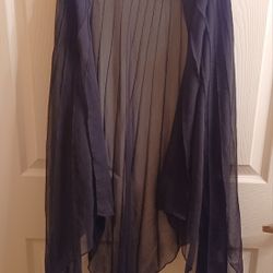 Elegant Black Sheer Shawl