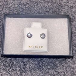 14k gold Flawless Diamond earrings
