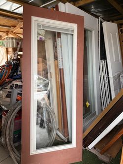Exterior Glass Door With Blind 32x79