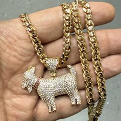 Iced out simulated diamonds Goat pendant and necklace 🐐 