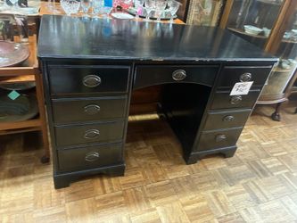 Vintage black desk solid wood lots of drawers they work  great