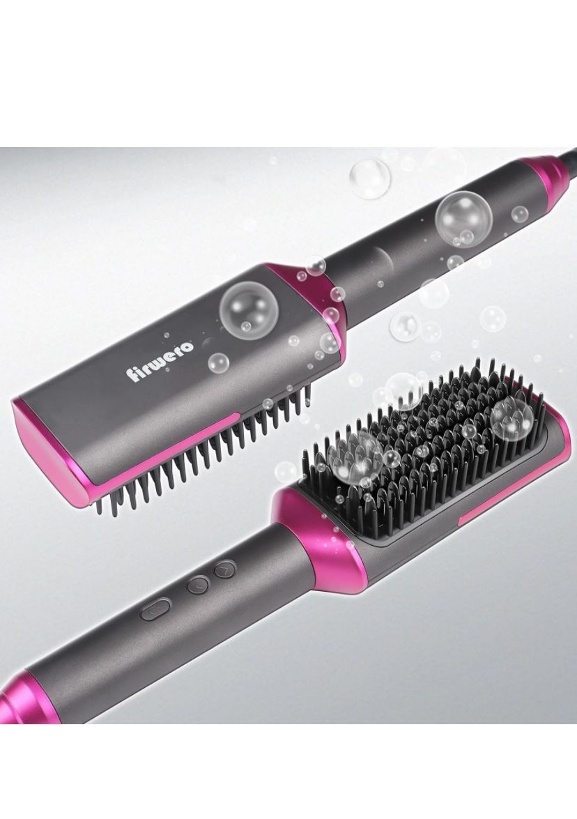 Hair Straightener Brush, Denser Bristles Plus Straightening Brush, [2 in 1] Heated Brush Hair Straightener with MCH Fast Heating, Dual Voltage, Flat I