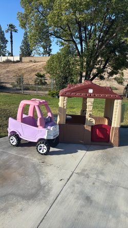Playhouse and car