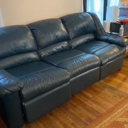 Dark Green Leather Couch