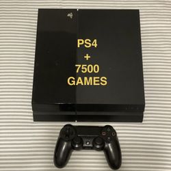 PLAYSTATION 4 MOD + 4TB HARD DRIVE and 7500 GAMES
