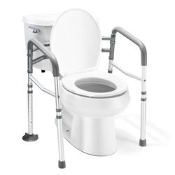 Toilet Safety Rail - Adjustable Detachable Toilet Safety Frame with Handles Heavy-Duty Toilet Safety Rails Stand Alone - Toilet Safety Rails 