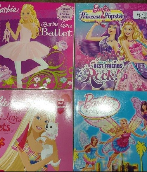 4 Barbie Paperback Picture Books