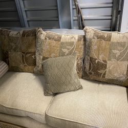 Sofa with accent pillows