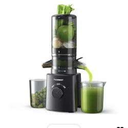 TUUMIIST Cold Press Juicer with 4.6'' Large Feed Chute Fit Whole Vegetable And Fruit, Masticating Juicer Easy To Clean, Black New 