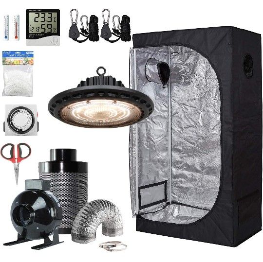 Complete Grow Tent With Lights Exhaust And Automatic Timer