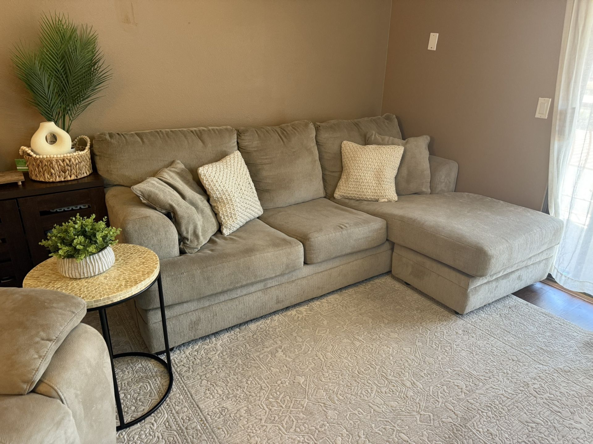 Beige L Shaped Sofa