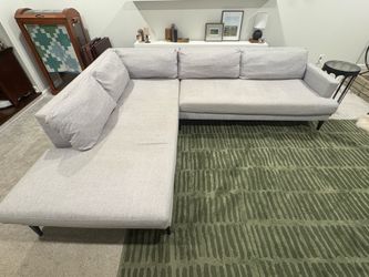 West Elm Andes Sectional - Performance Coastal Linen