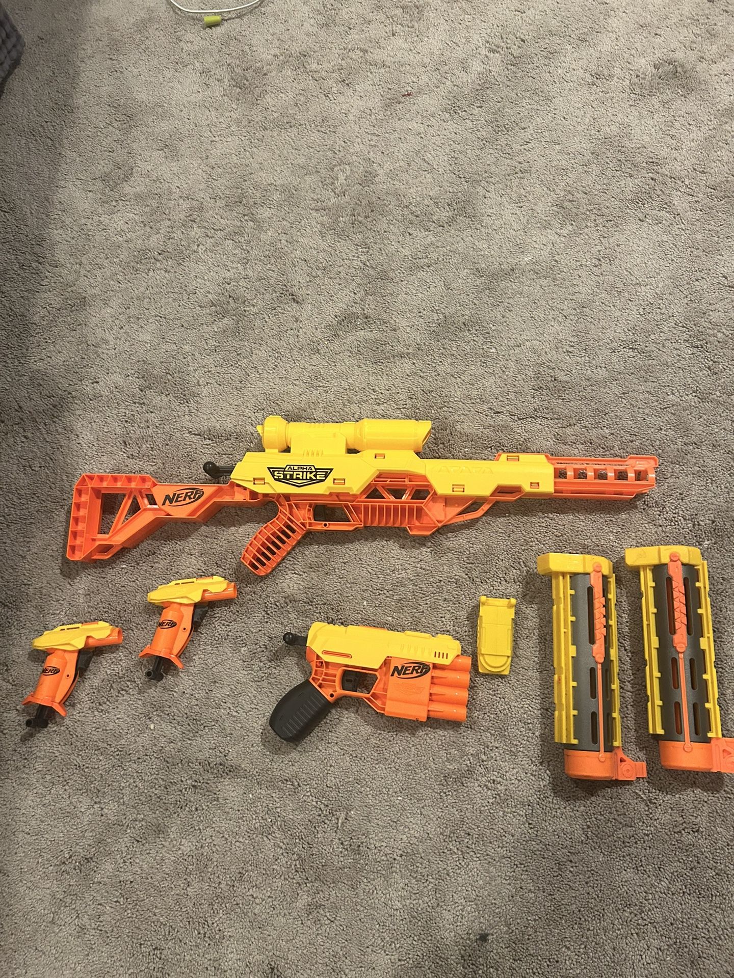 Nerf Alpha strike Blaster Pack Including Various Attatchmenys