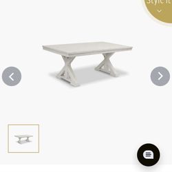 Trina White Trestle Dining Table