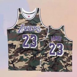Lakers LeBron James Camo Jersey Xl